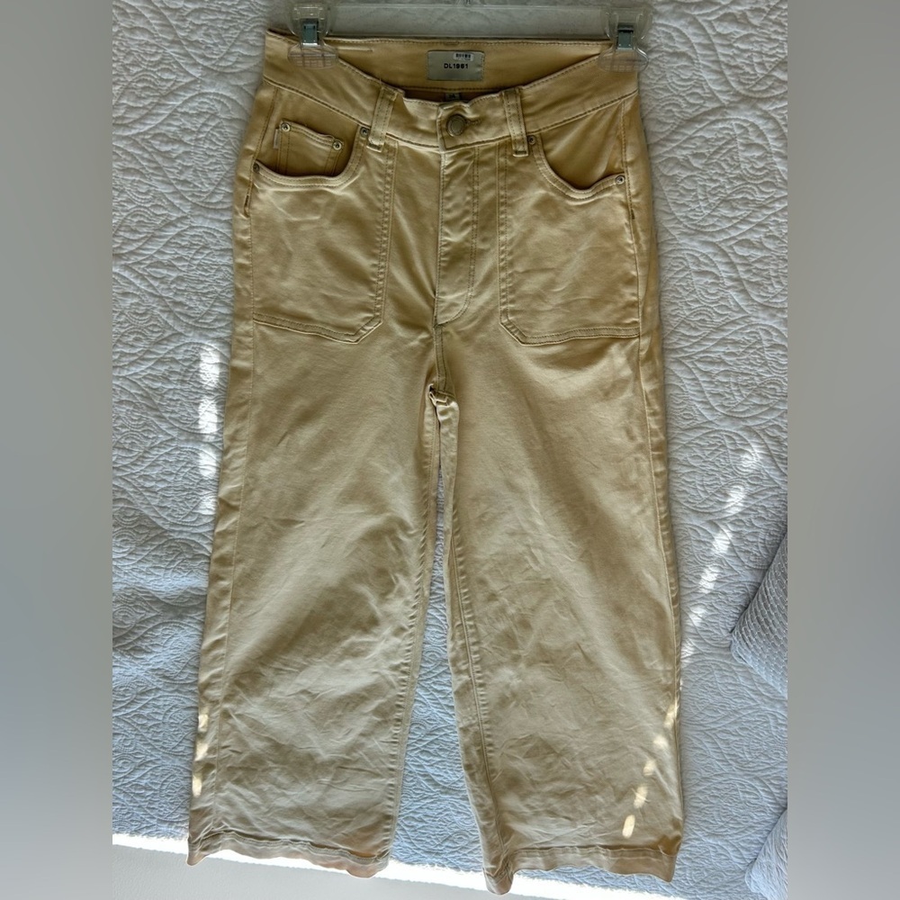 DL1961 Hepburn Wide Leg Jeans Yellow pants - Picture 3 of 11